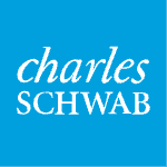 Charles Schwab logo: white text on a blue square.