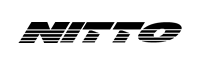 The Nitto logo, a black slanted wordmark with horizontal lines.