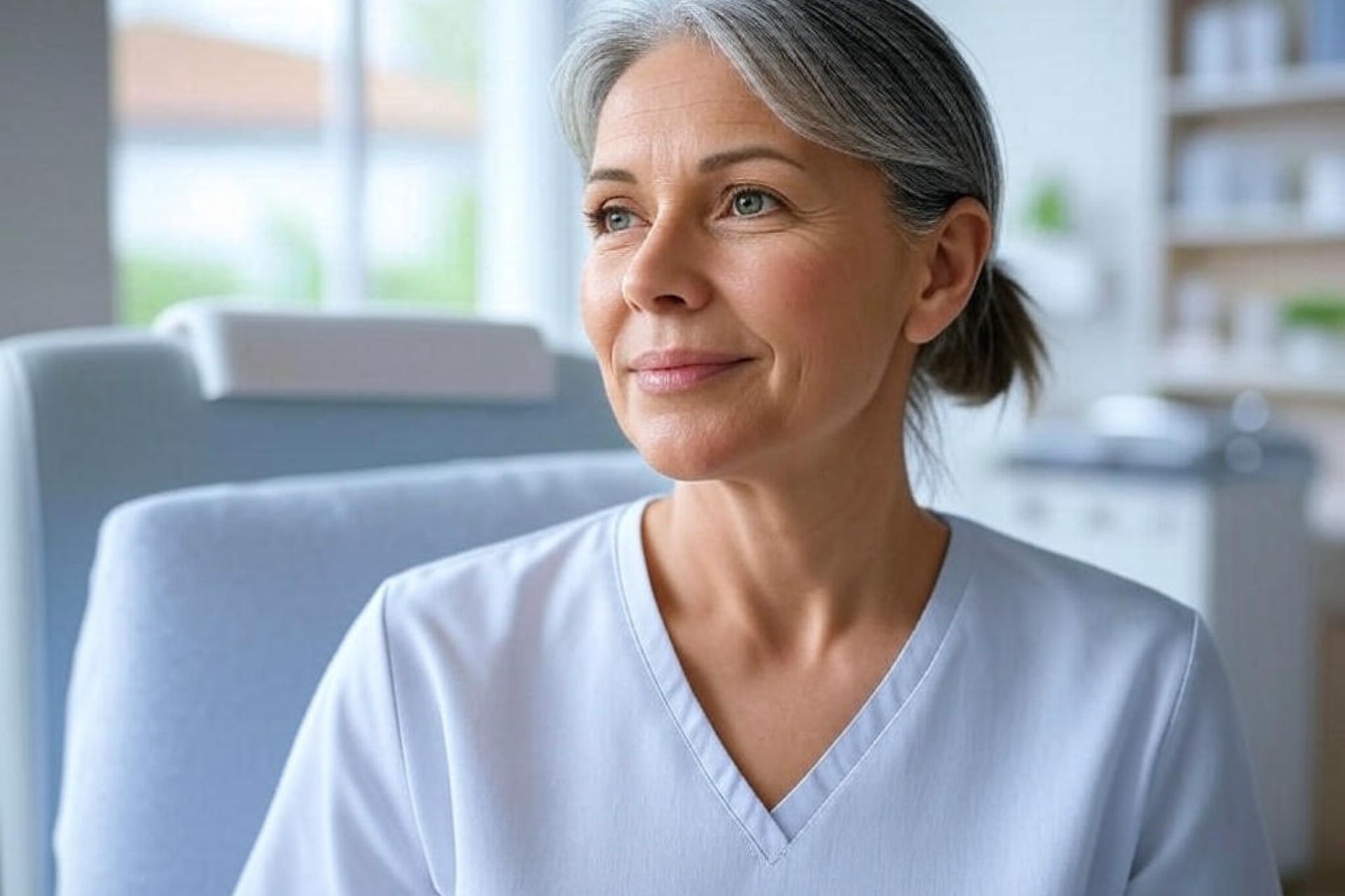 Mature female at Clinica Santa Maria Women’s Health Clinic in Brownsville, TX.