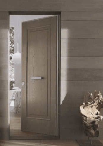 porta blindata in legno grigio