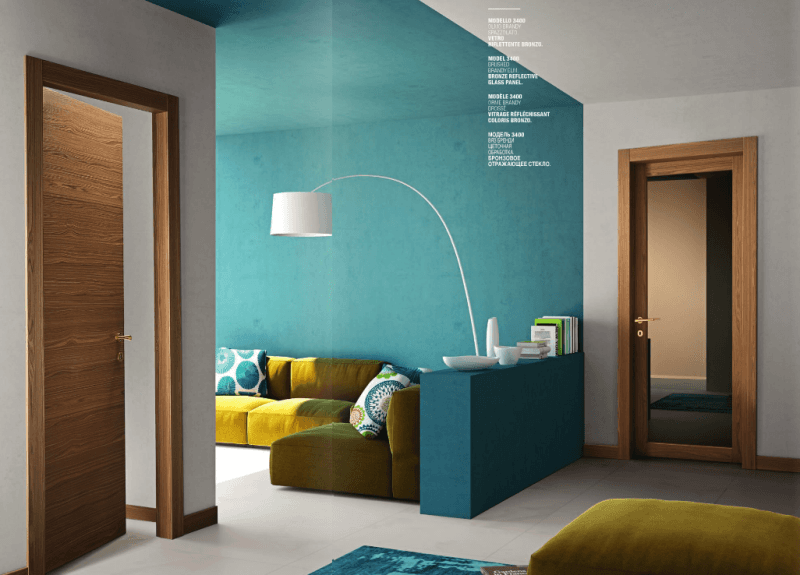 salone con porte in legno