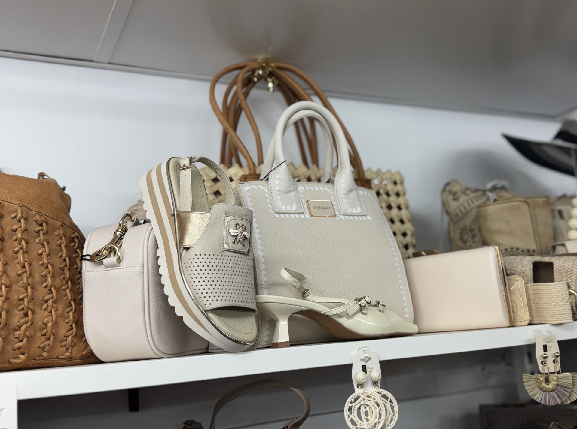 Womans White Handbag and Sandels — Zest Boutique in Yeppoon, QLD