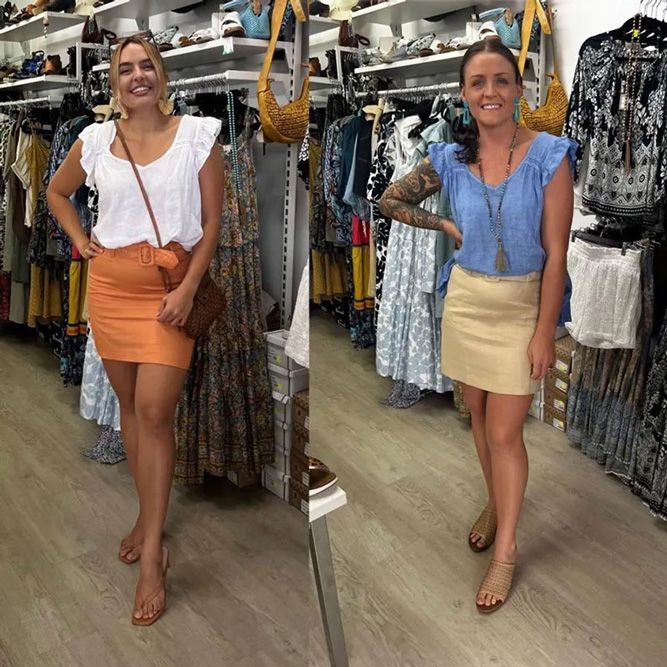 Women Wearing Sleeveless Top And Skirt — Zest Boutique in Yeppoon, QLD