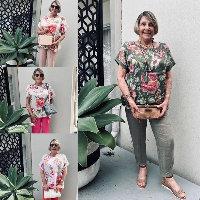 Woman Wearing Floral Top — Zest Boutique in Yeppoon, QLD