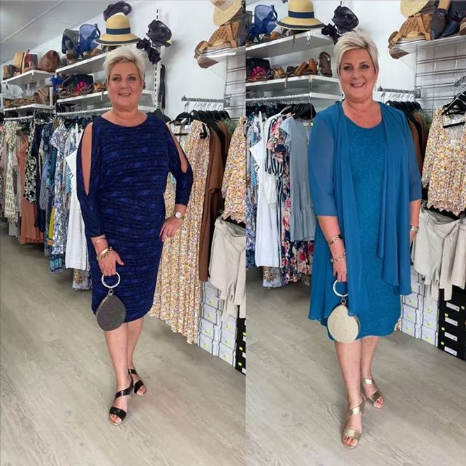 Woman Wearing Blue Dresses — Zest Boutique in Yeppoon, QLD