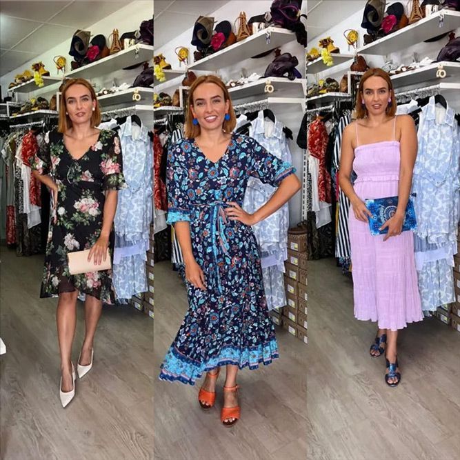 Woman Wearing Different Dresses — Zest Boutique in Yeppoon, QLD