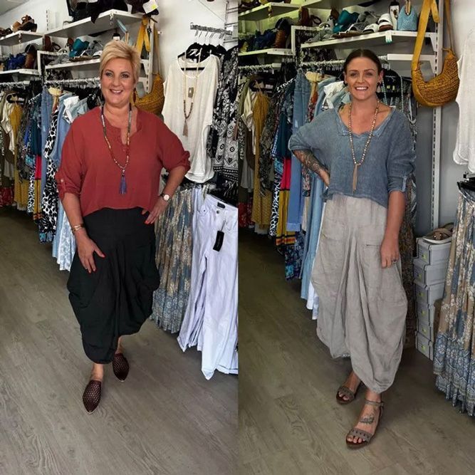 Women Wearing Linen Pants — Zest Boutique in Yeppoon, QLD