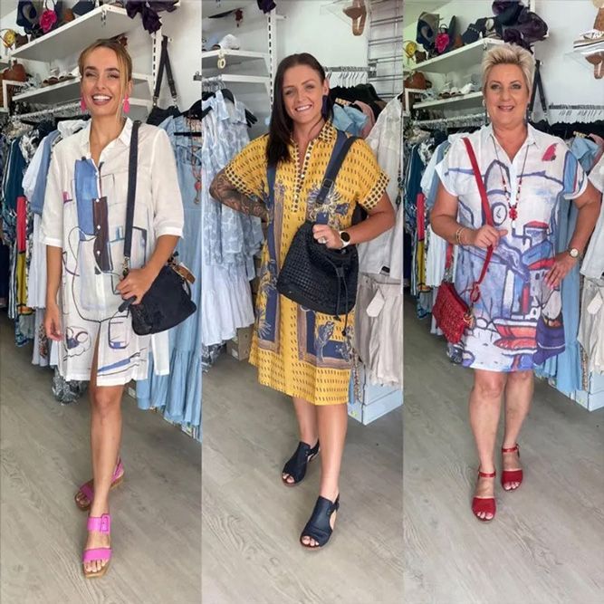 Women Wearing Dresses With Collar In Different Colors — Zest Boutique in Yeppoon, QLD