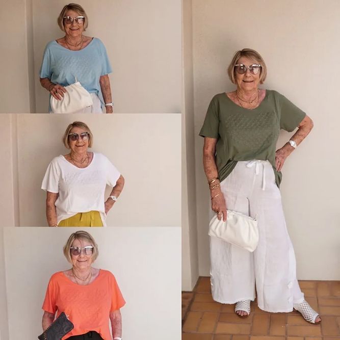 Different Colour Of Wide Leg Pants And Plain Blouses — Zest Boutique in Yeppoon, QLD