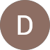 The letter d is in a brown circle on a white background.