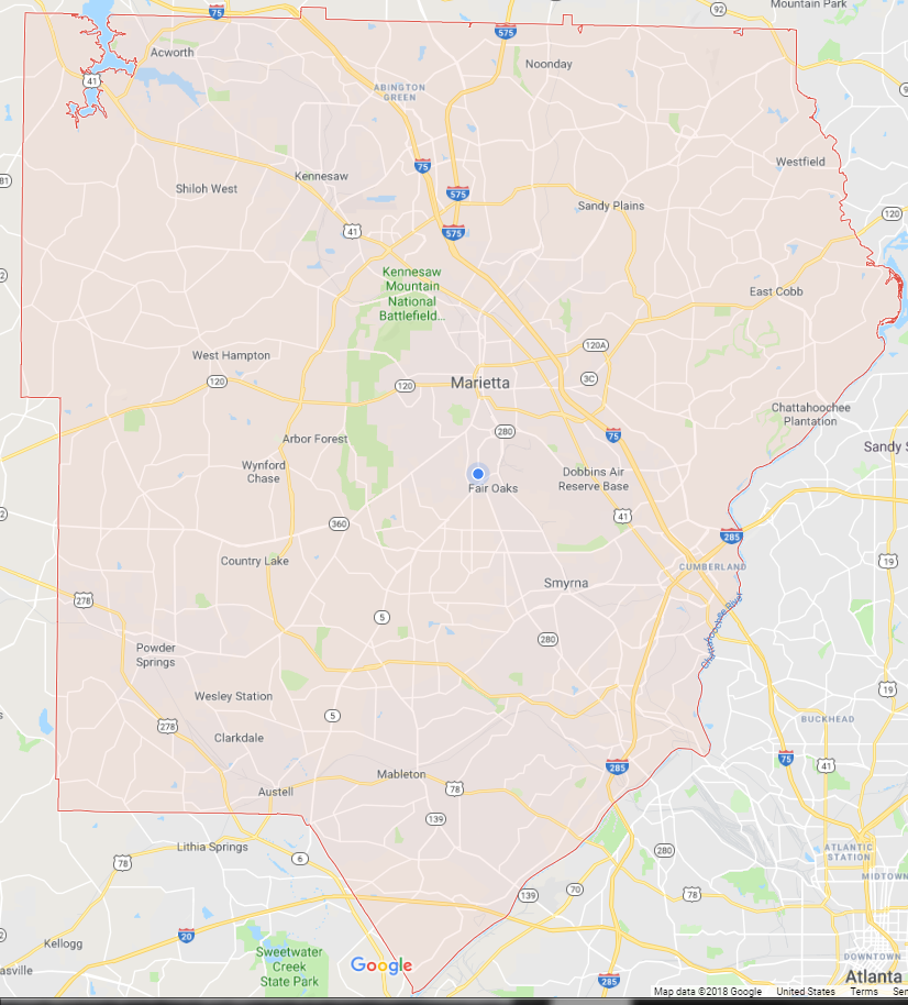 This is the coverage area of where we can pick up riders.  It is anywhere in Cobb County, Georgia.