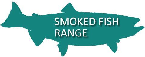 Teal fish silhouette with 