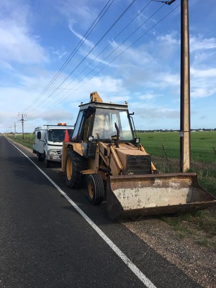 tractor on the road