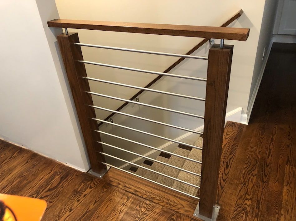 custom white stair balcony