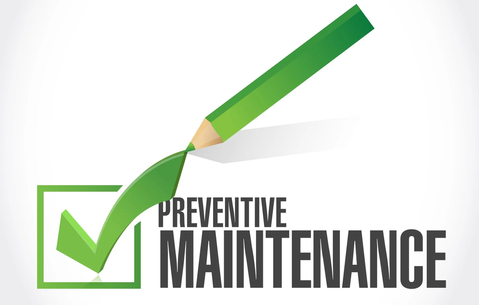 check mark and pencil for preventive maintenance