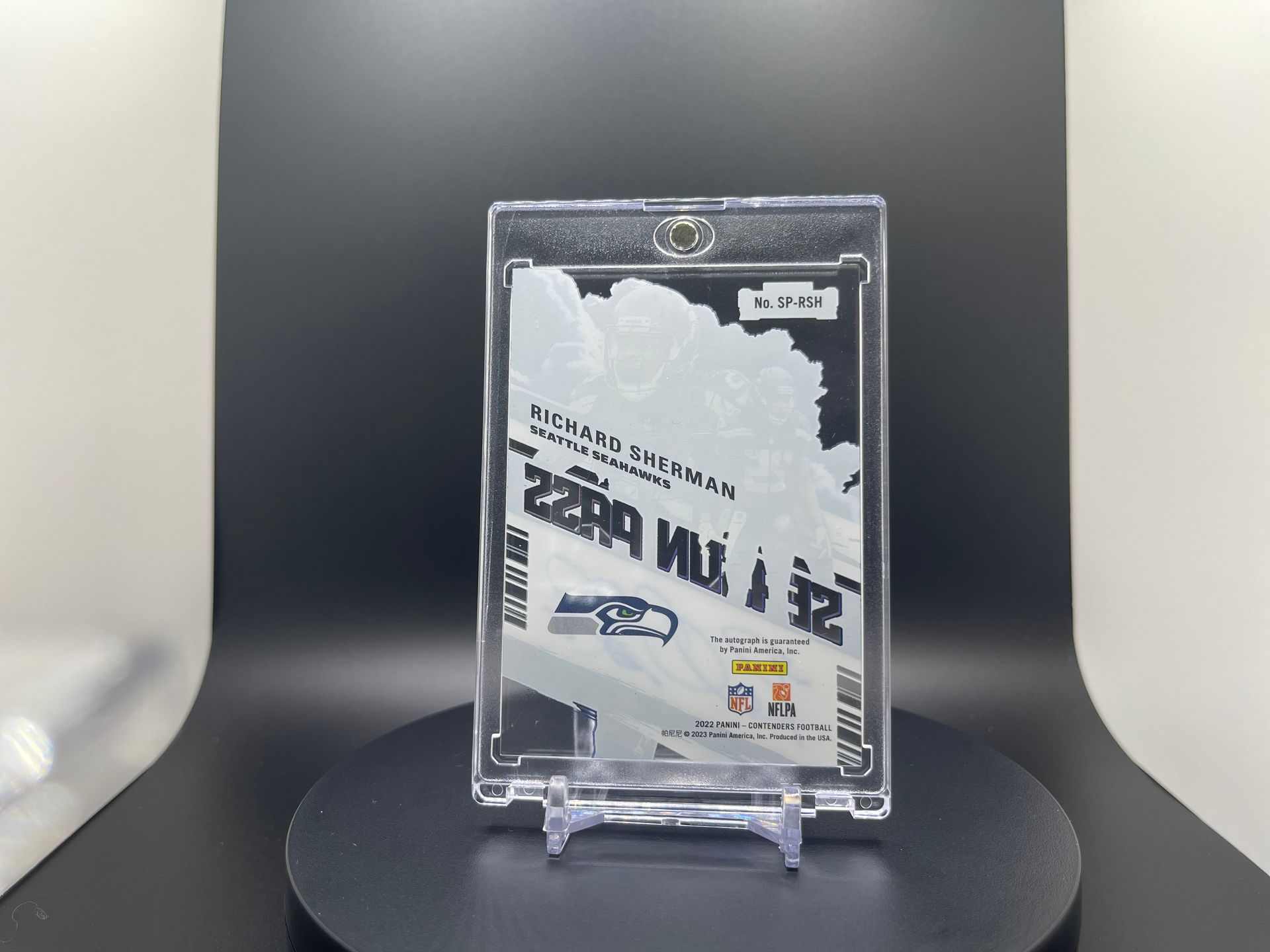 Richard Sherman : 2022 Contenders : #SP-RSH : Insert [Season Pass On-Card Autograph w/Clear and Holo]