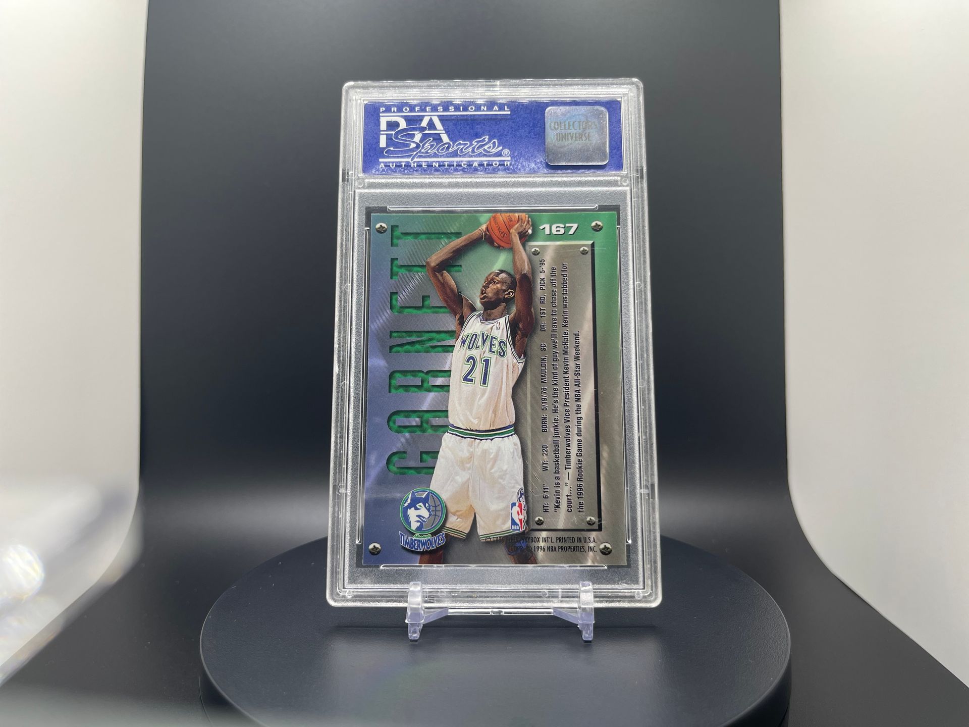 Kevin Garnett : 1995 Metal : #167 : Rookie : Base #PSA GEM MINT 10