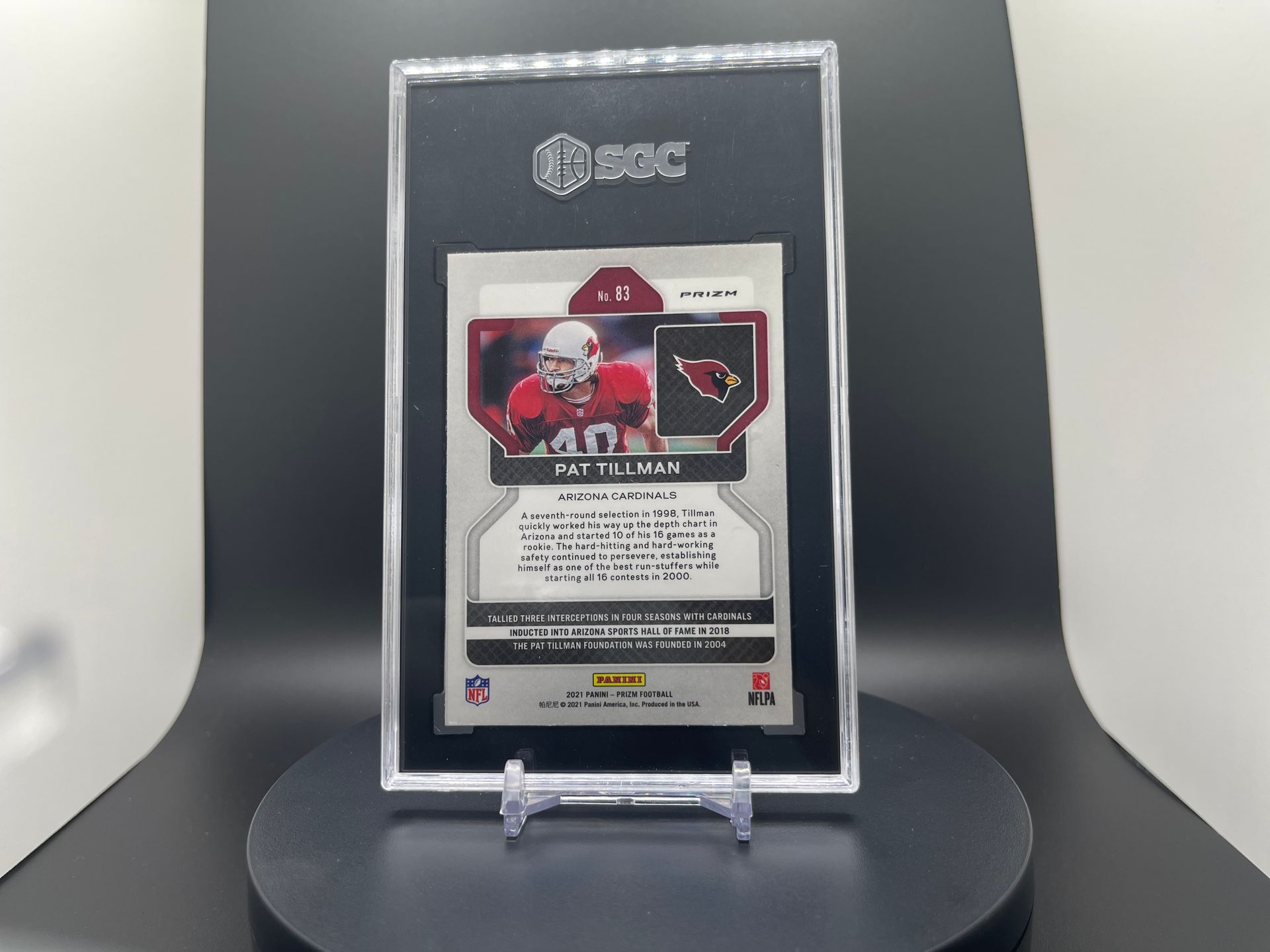 Pat Tillman : 2021 Prizm : #83 : Parallel [Red Ice Prizm] #SGC GEM MINT 10