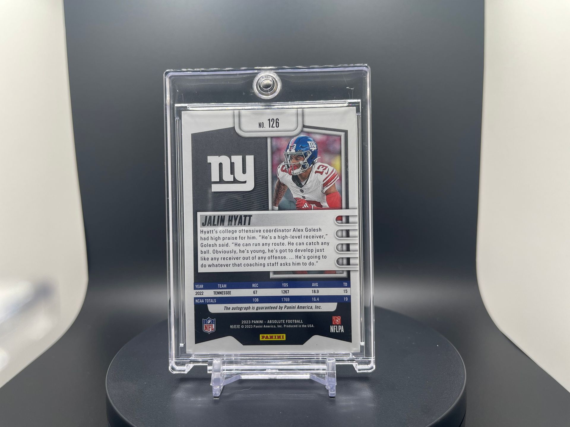 Jalin Hyatt : 2023 Absolute : Rookie Autograph Parallel [Silver Holo] : 02/25 *** Super Rare ***