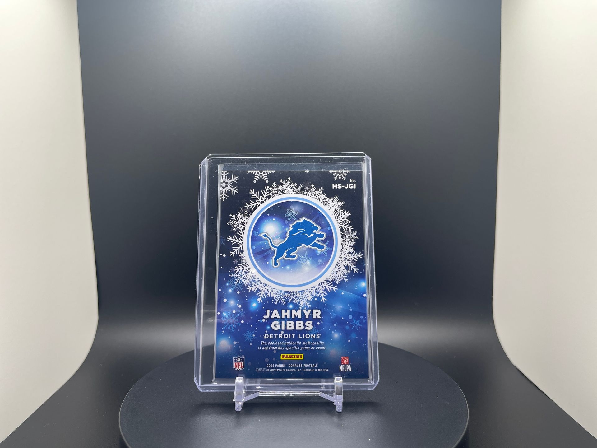 Jahmyr Gibbs : 2023 Donruss : #HS-JG1 : Rookie Sweaters Patch