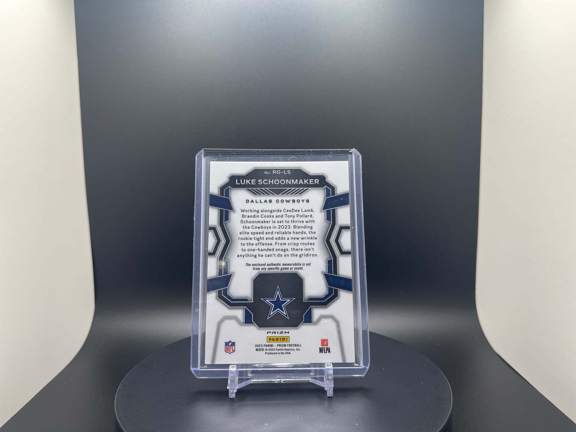 Luke Schoonmaker : 2023 Prizm : #RG-LS : Rookie Gear Patch Silver Holo