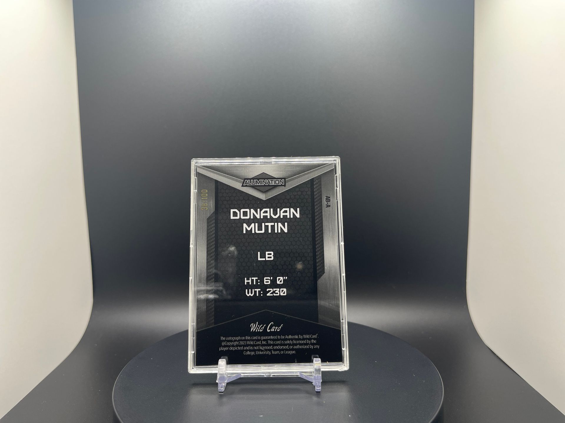 Donavan Mutin : 2023 Alumination : #AB-A : Autograph Parallel [Silver Board] : 38/100