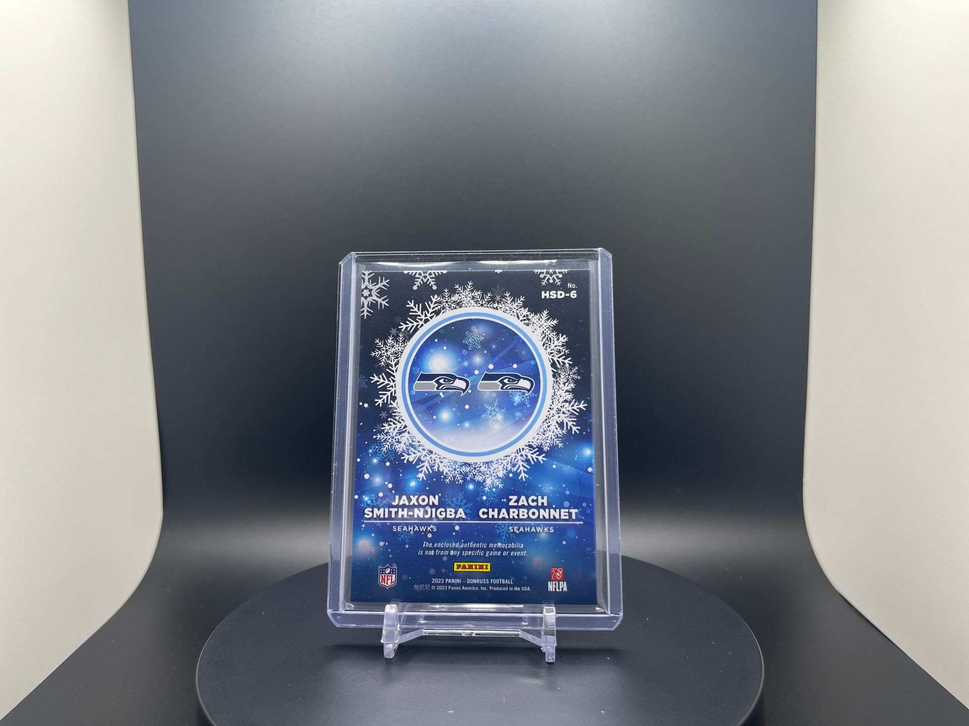 Jaxon Smith-Njigba & Zach Charbonnet : 2023 Donruss : #HSD-6 : Rookie Sweaters Tri-Color & Dual-Color Patch