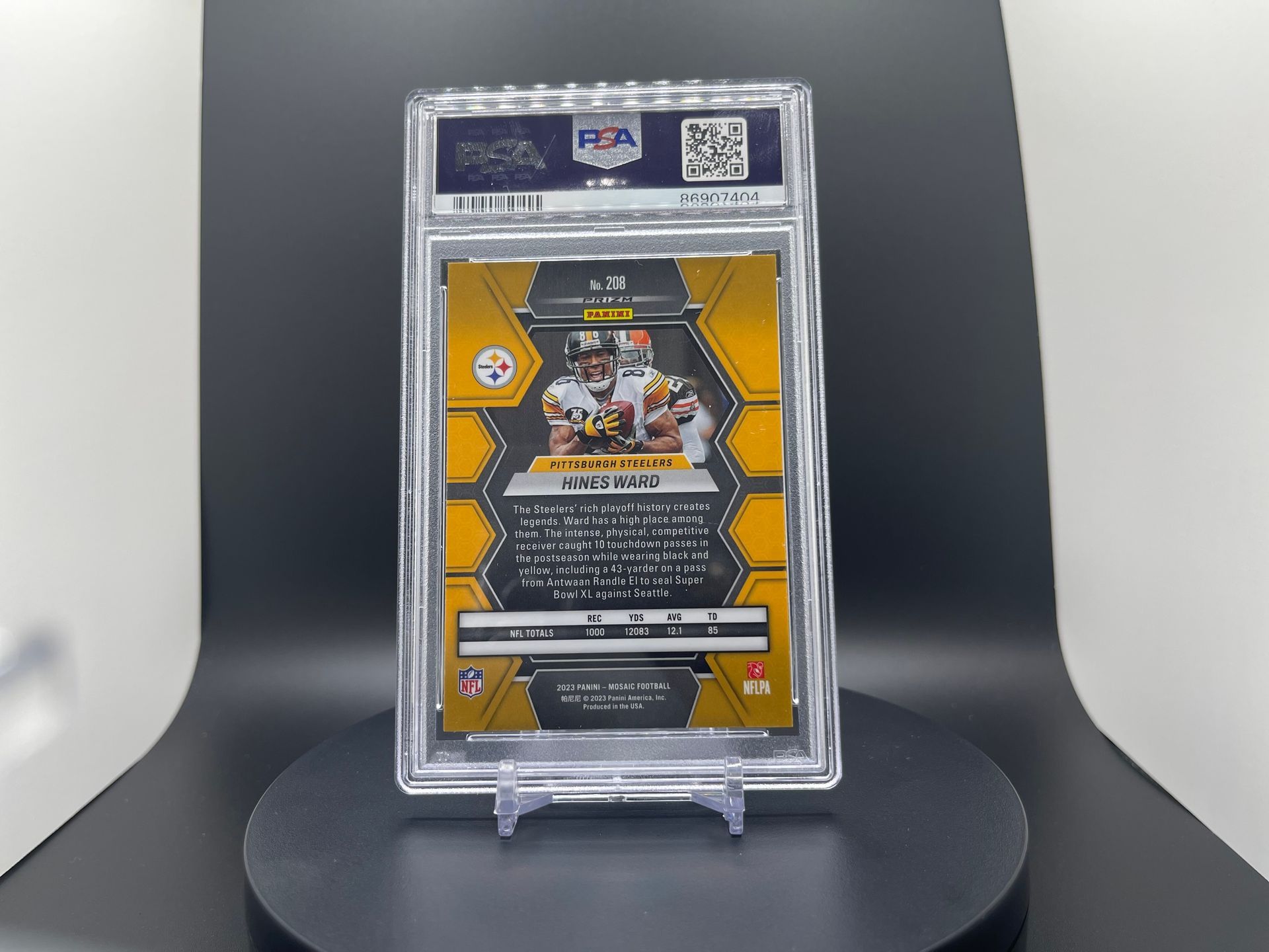 Hines Ward : 2023 Mosaic : #208 : Parallel [Peacock Choice] #PSA GEM MINT 10 *** Extremely Rare [Case Hit]***