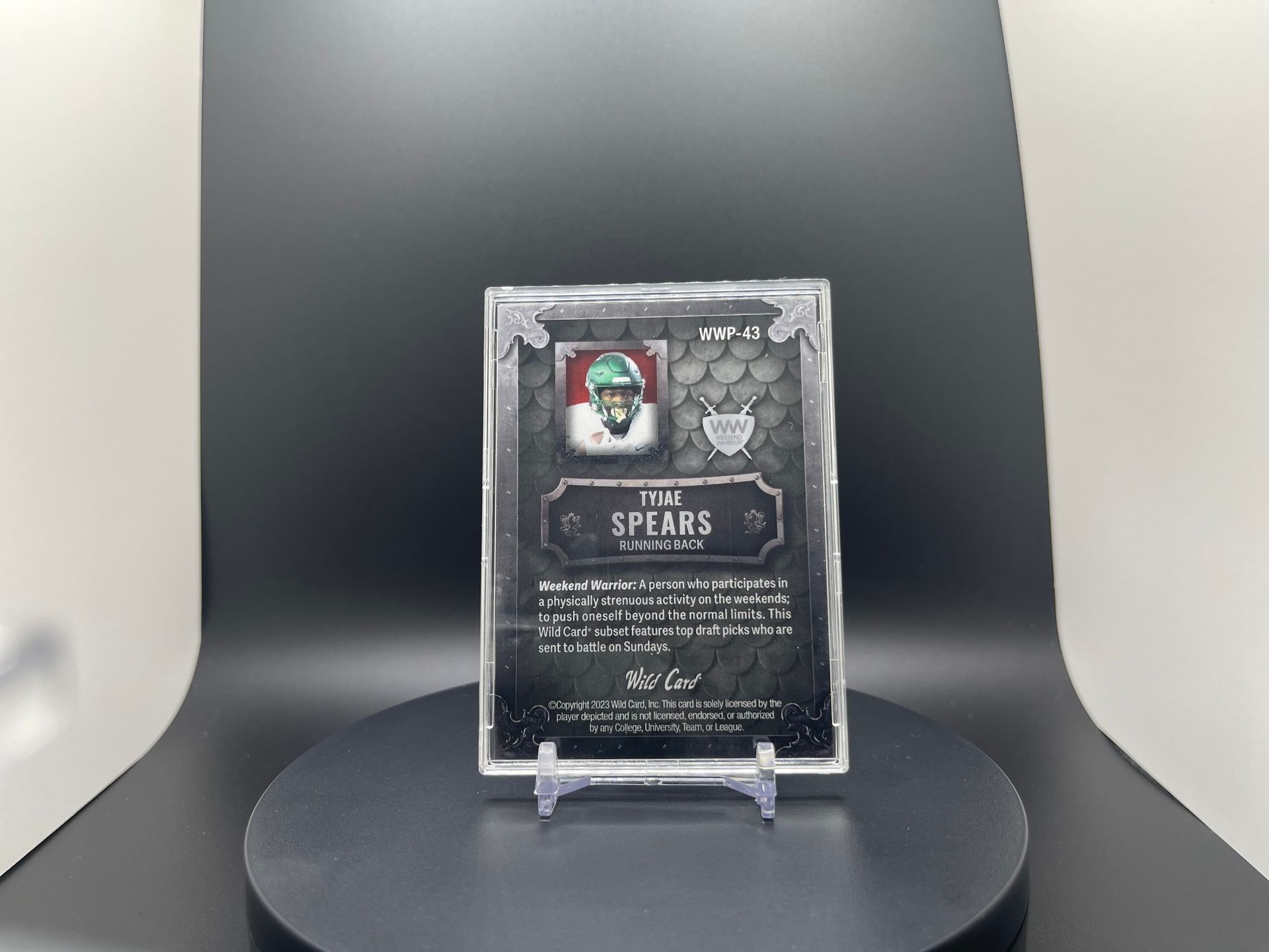 Tyjae Spears : 2023 Wild Card SP Promo: Rookie Parallel [Weekend Warrior Red] : 4/5 *** Extremely Rare ***