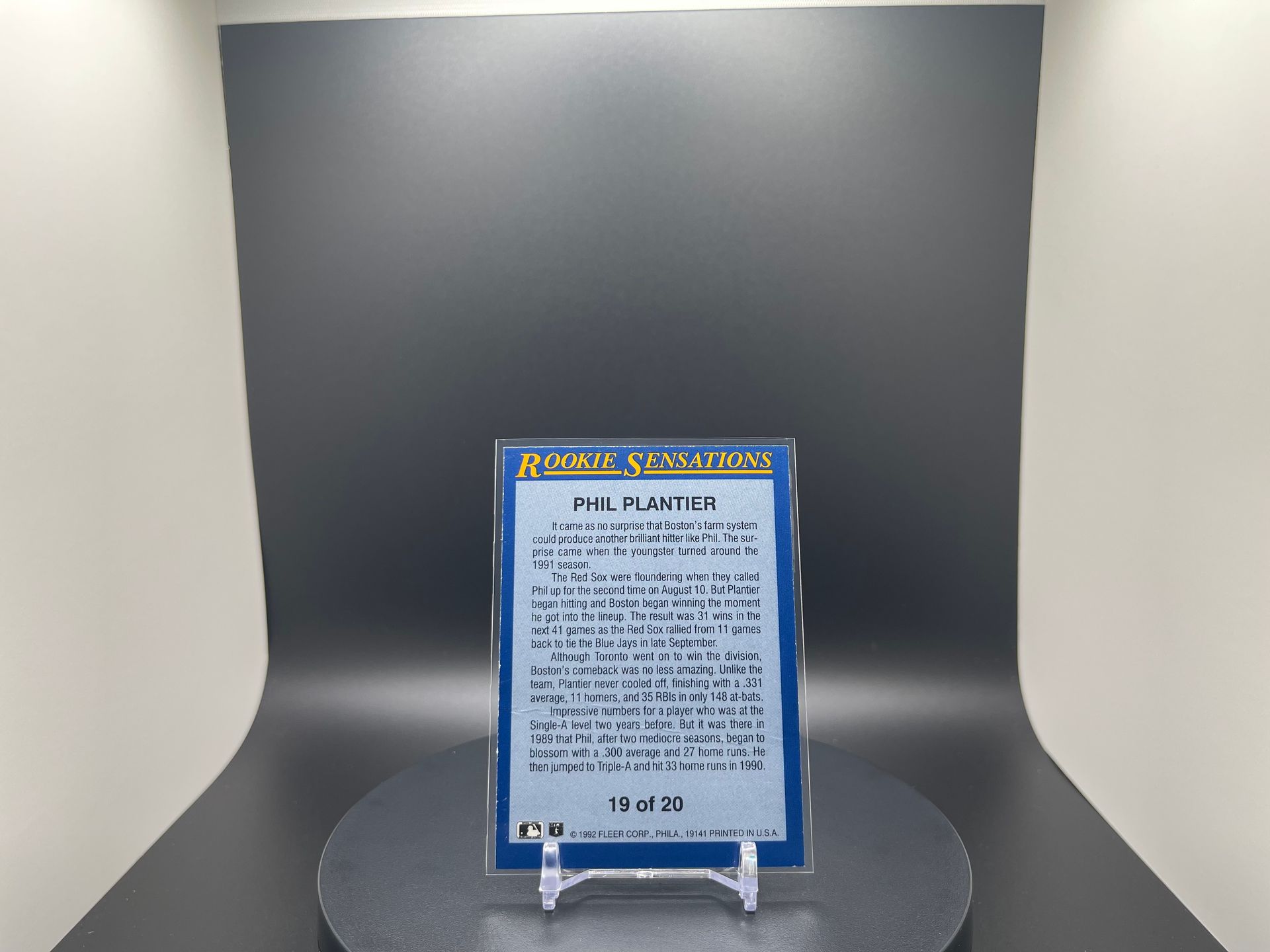 Phil Plainter : 1992 Fleer : #19 of 20 : Rookie Sensations