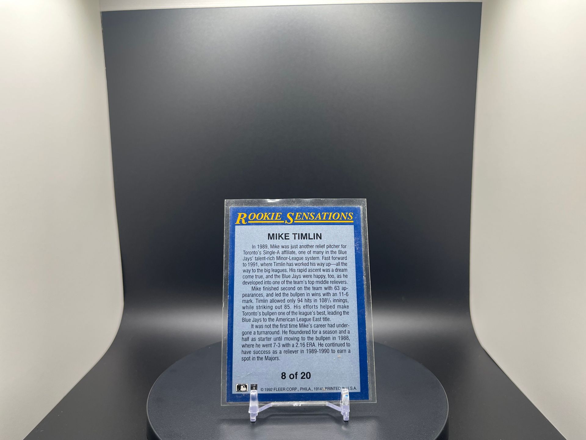 Mike Timlin : 1992 Fleer : #8 of 20 : Rookie Sensations