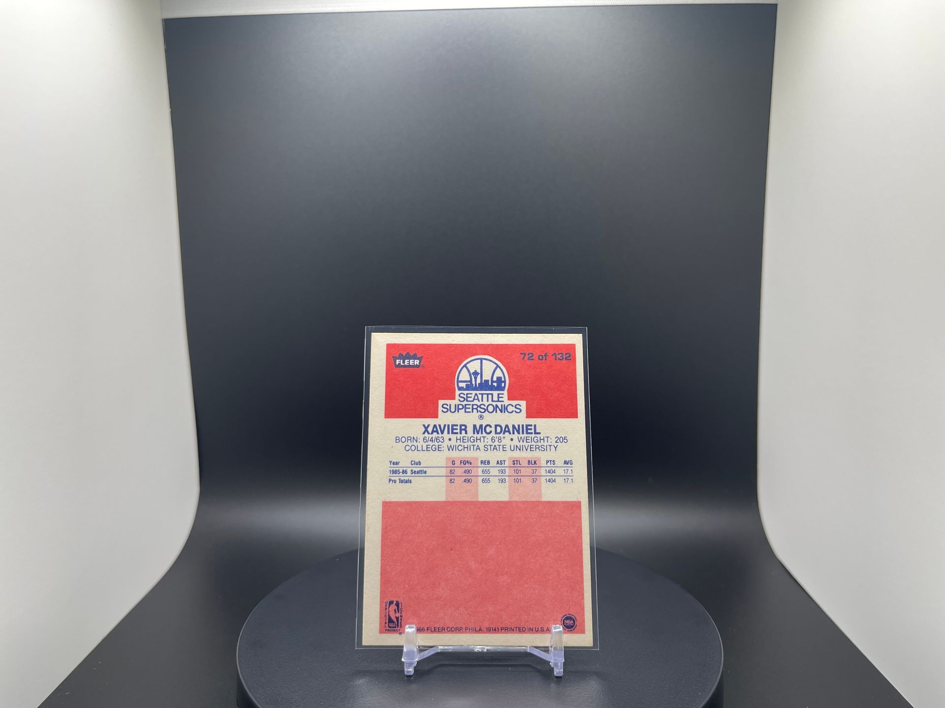 Xavier McDaniel : 1986 Fleer Premier : #72 of 132