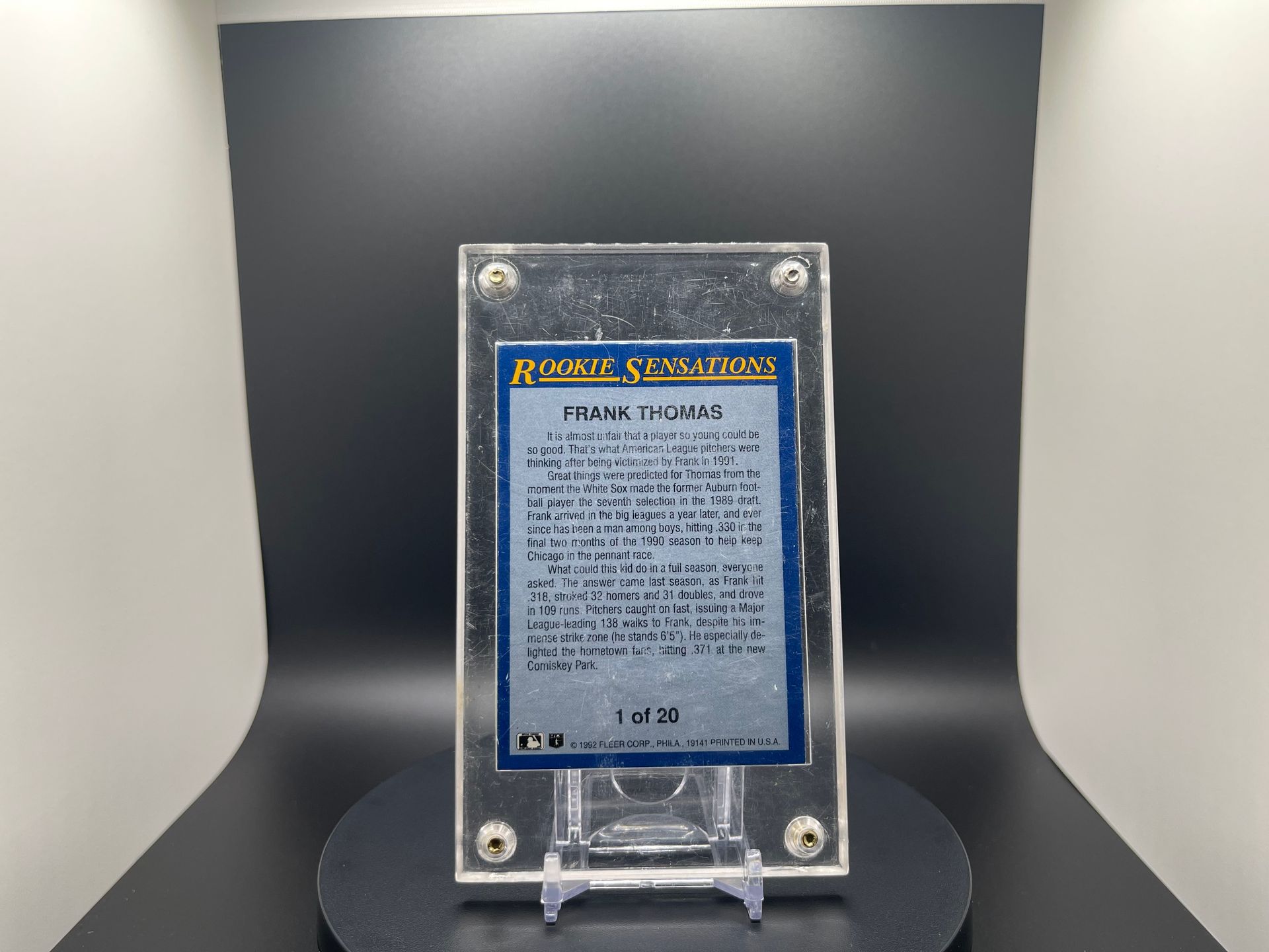 Frank Thomas : 1992 Fleer : #1 of 20: Rookie Sensations