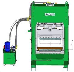 A drawing of a steinex machine with a hydraulic pump attached to it
