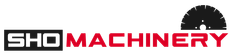 A black and red logo for sho machinery