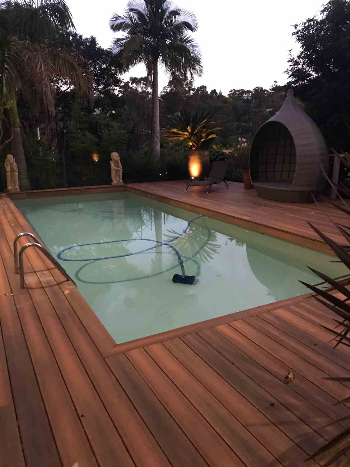 liner installed on rectangular inground pool