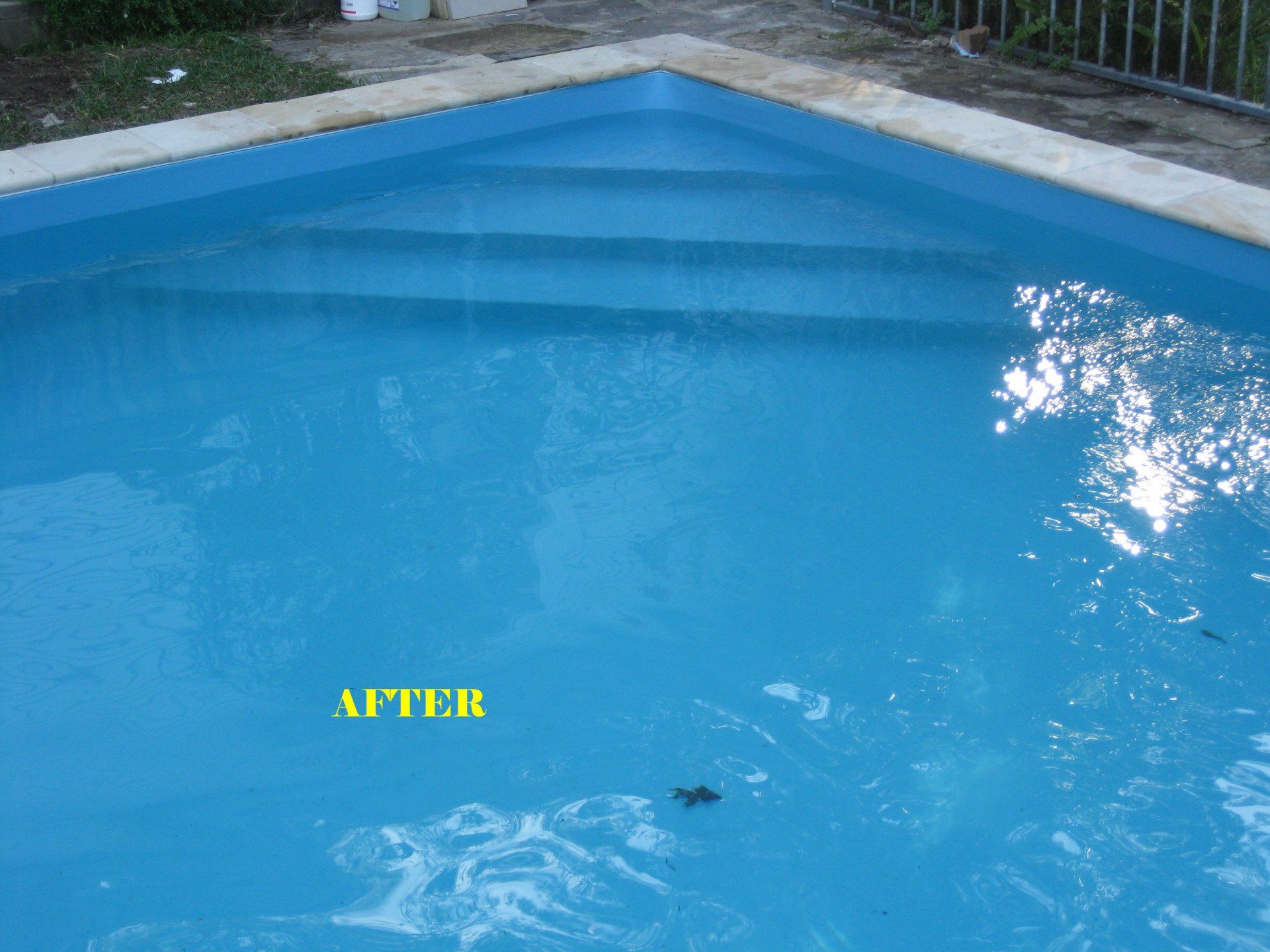 completed steps made to suit your pool shape
