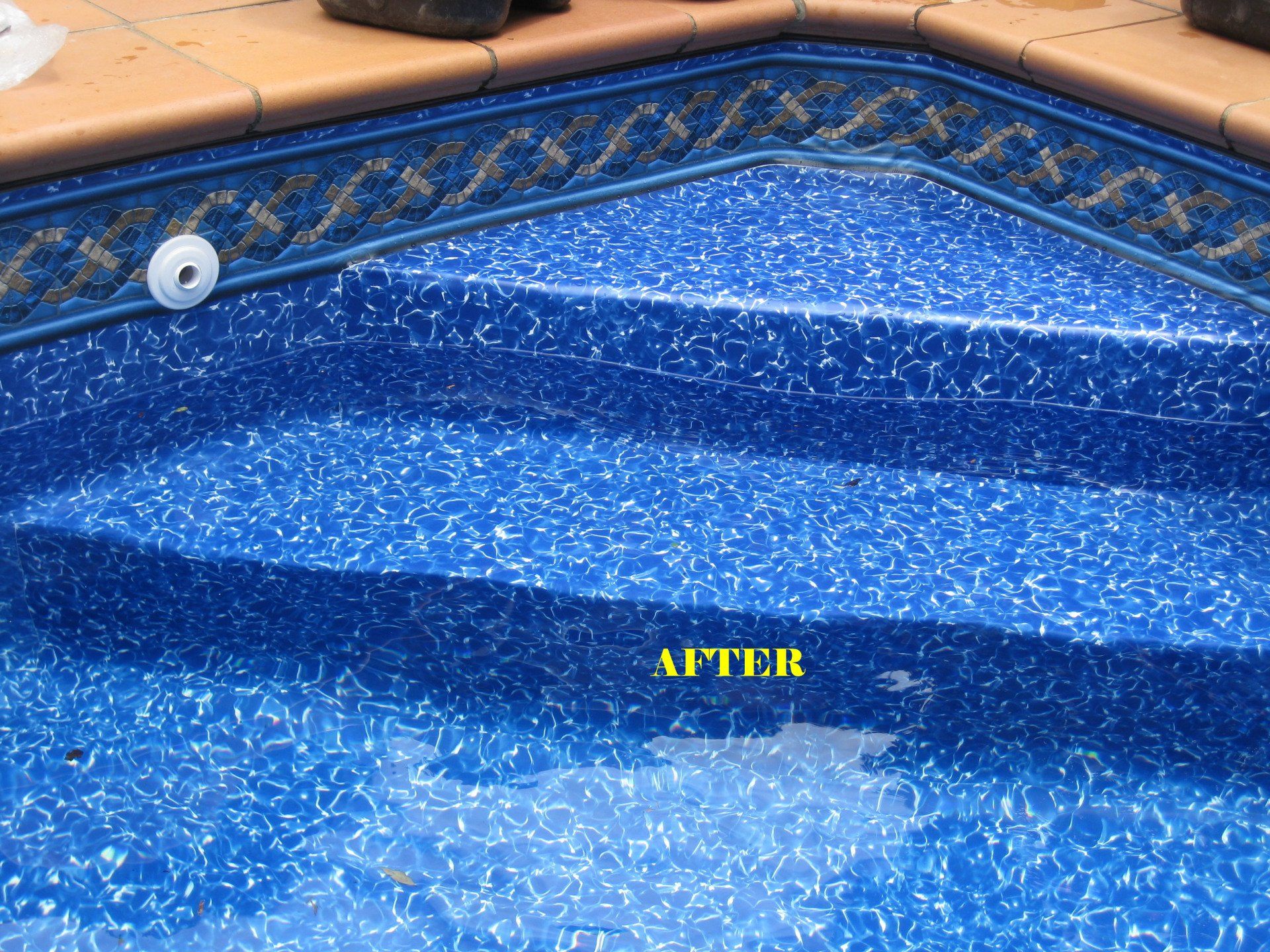 Steps covered with vinyl liner