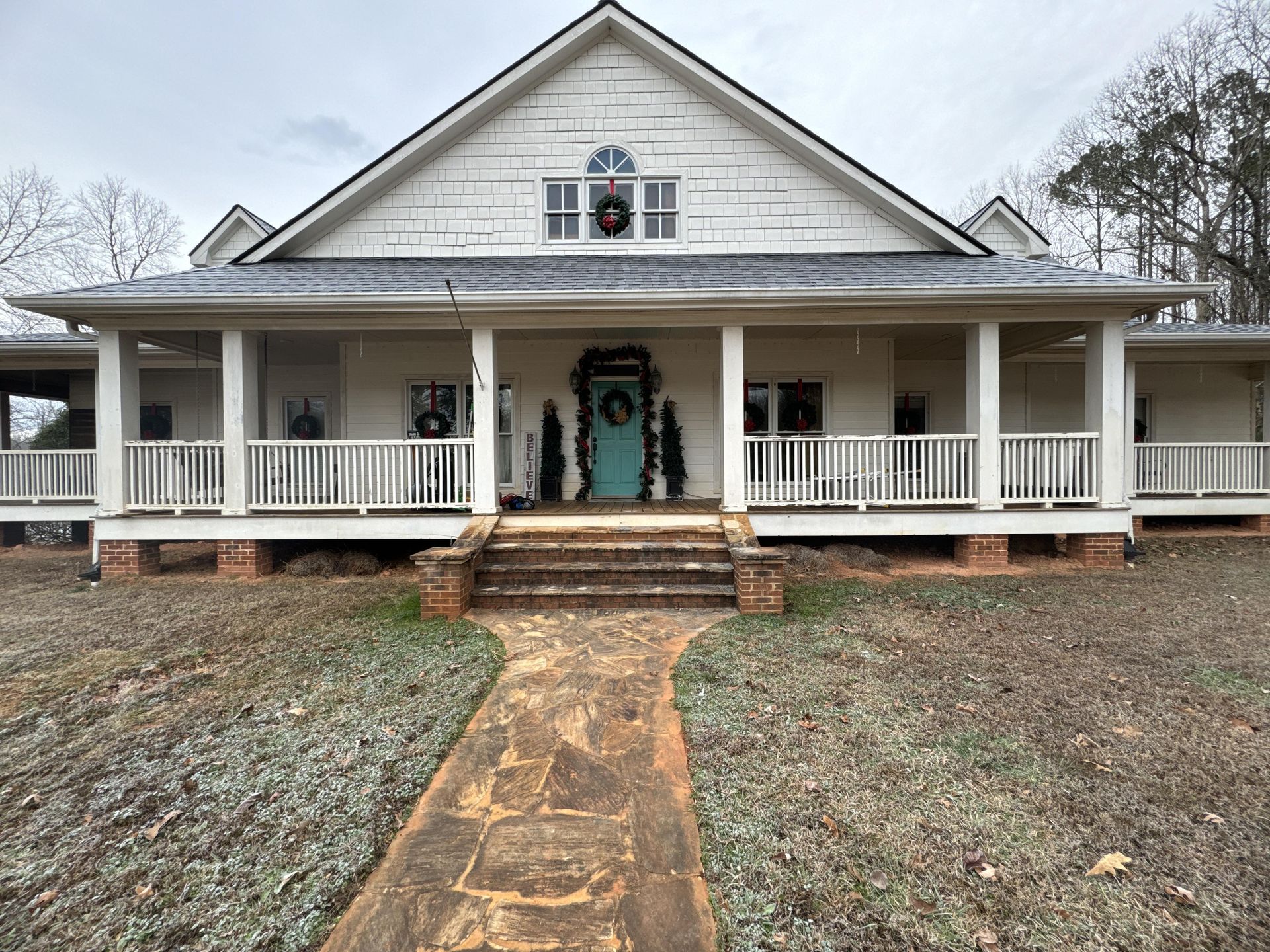 A family home in Covington, Georgia, that has been damaged by fire and is in need of restoration