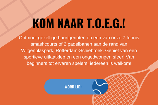 Word lid van T.O.E.G. Banner Kom naar T.O.E.G.