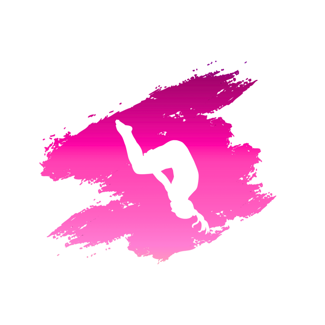 A gymnast is doing a handstand in a triangle.