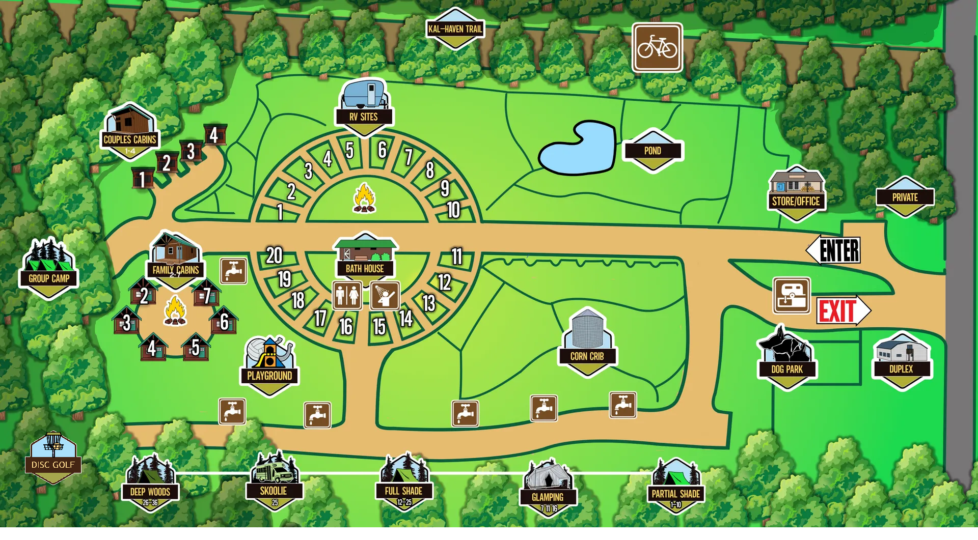 Illustrated map of Kal-Haven Outpost property.