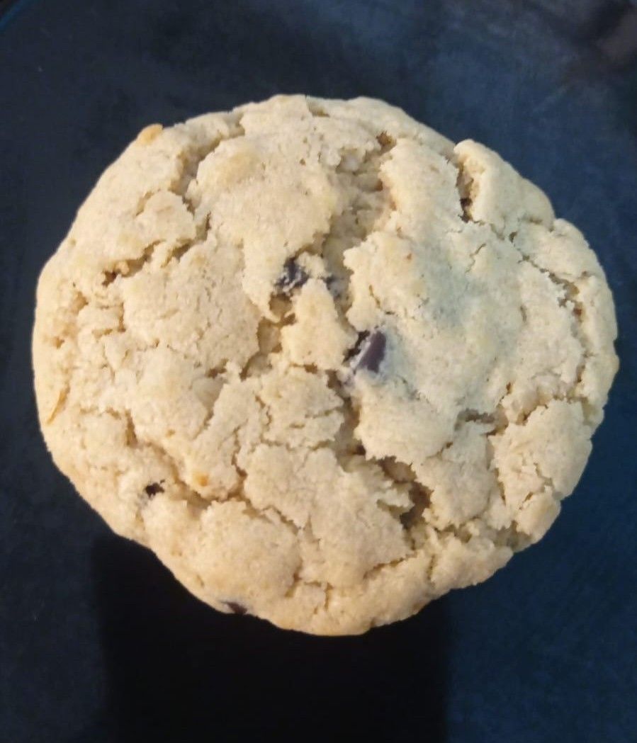 Cookie de avena, mantequilla de mani y chips de chocolate