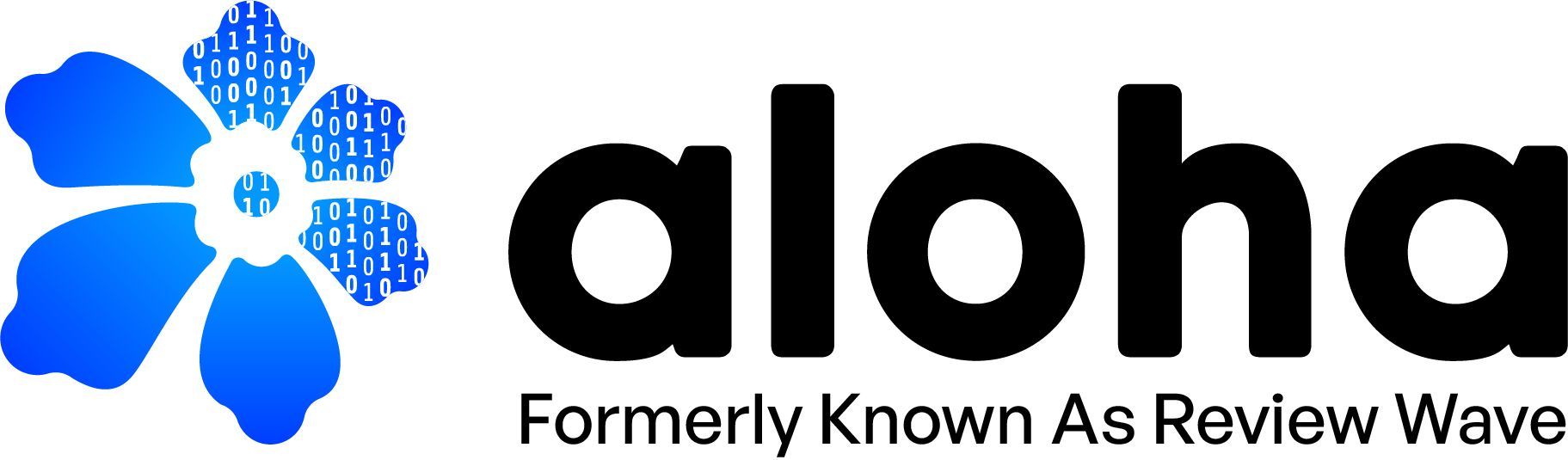 A logo for aloha formerly known as review wave