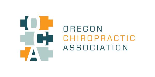 The logo for the oregon chiropractic association has a cross on it.