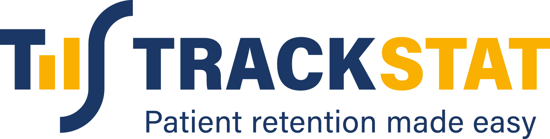 A logo for a company called trackstat that says patient retention made easy