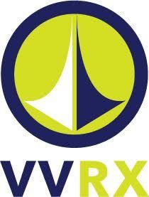 The vwrx logo is a yellow and blue circle with a sail in the middle.