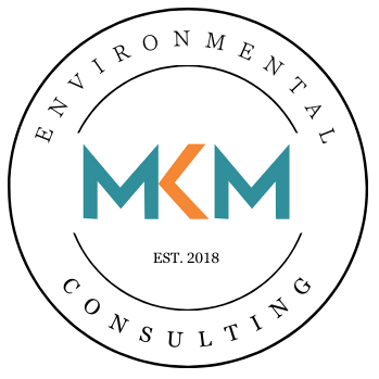 A logo for mkm consulting environmental consultants