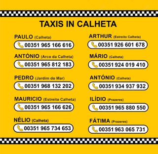 Taxi numbers in Calheta
