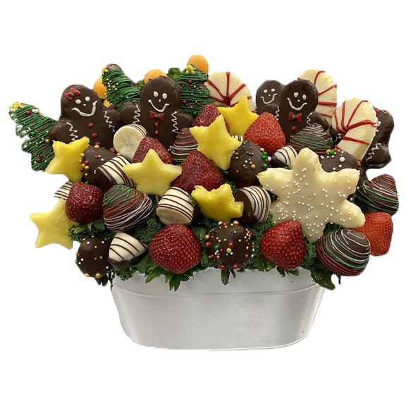 A black plate with a variety of snacks on it